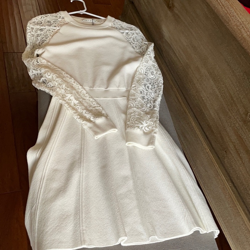 Alice and Olivia off white dress
